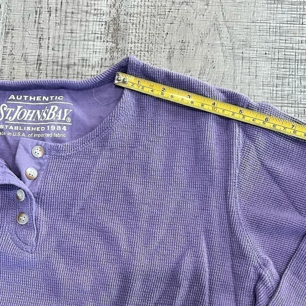 St. John’s Bay Purple Long Sleeve Henley Shirt Size 1X - Picture 8 of 10